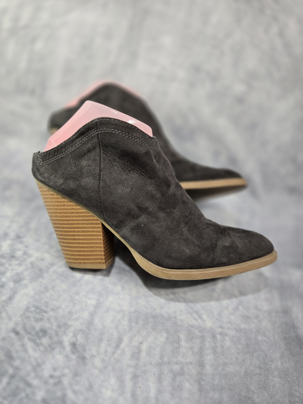 Dolce Vita Black Suede Ankle Booties with Tan Sole